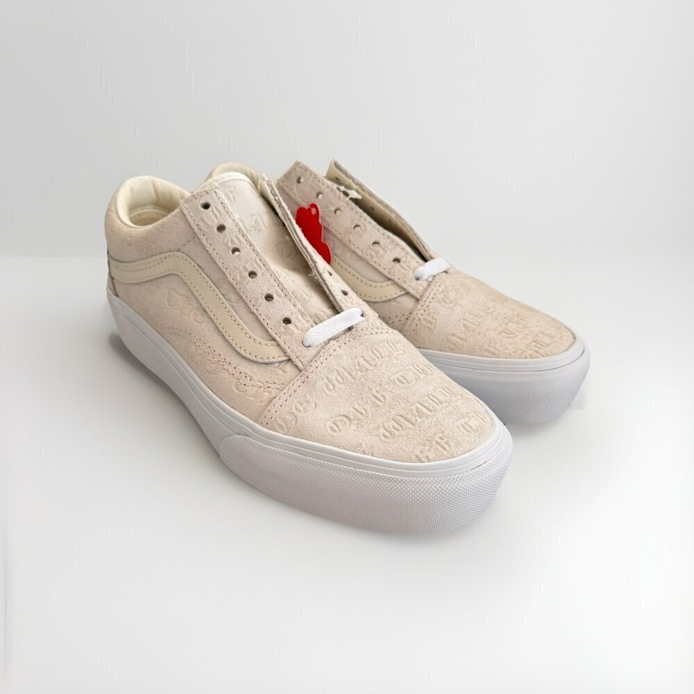 Womens Vans Sneakers Old Skool Platform Deboss Off The Wall White Size 7.5 NEW